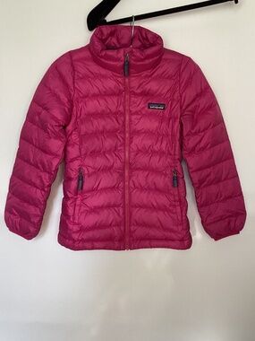 Girl's Patagonia Down Quilted Jacket Pink Sz 7-8